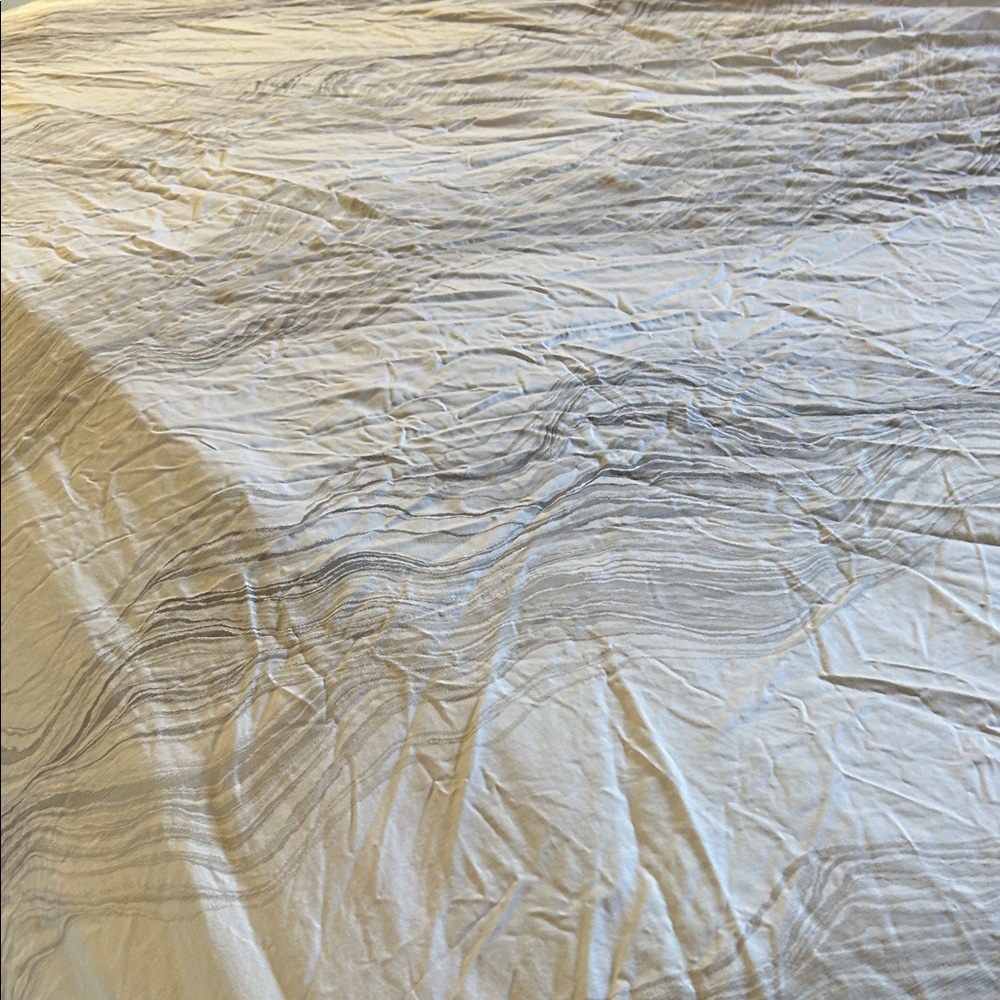 SFERRA Silver Gray Wave Striped Duvet Cover Full/Queen Made in Italy 88x92